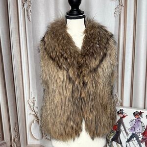 Fur Vest in Brown and Tan